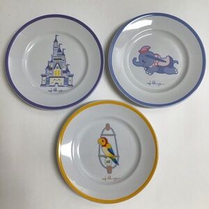 Disney Jerrod Mayurama Dessert Plates SET OF 3 Cinderella Castle Dumbo Jose’ 7”